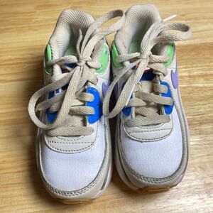 Nike Air Max 90 LTR Toddler Sneakers White Purple Blue CD6868-128 Size 9C